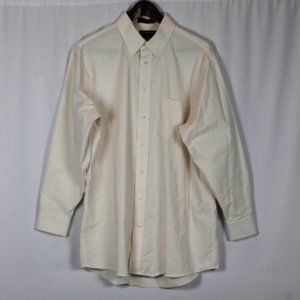 Stafford Essentials Beige Men's Long Sleeve Dress Shirt Button Down 16.5 014